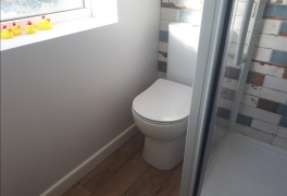 New WC moved to external wall, new shower enclosure