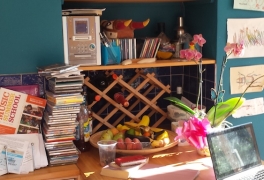 Awkward chimney breast and old breakfast bar