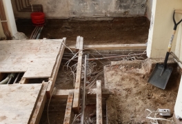 rot in old floor required all new floor joists and boards